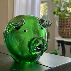 Green Glass Pig